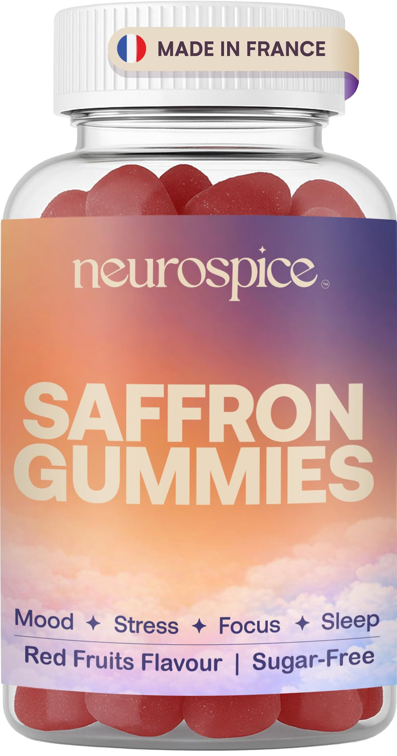 Saffron Gummies | Adults & Kids 4+ | Doctor-Formulated | High Strength Extract for Mood, Focus, Stress & Sleep Support | Vegan, Sugar-Free & Tasty Fruit Flavour | 60 Count