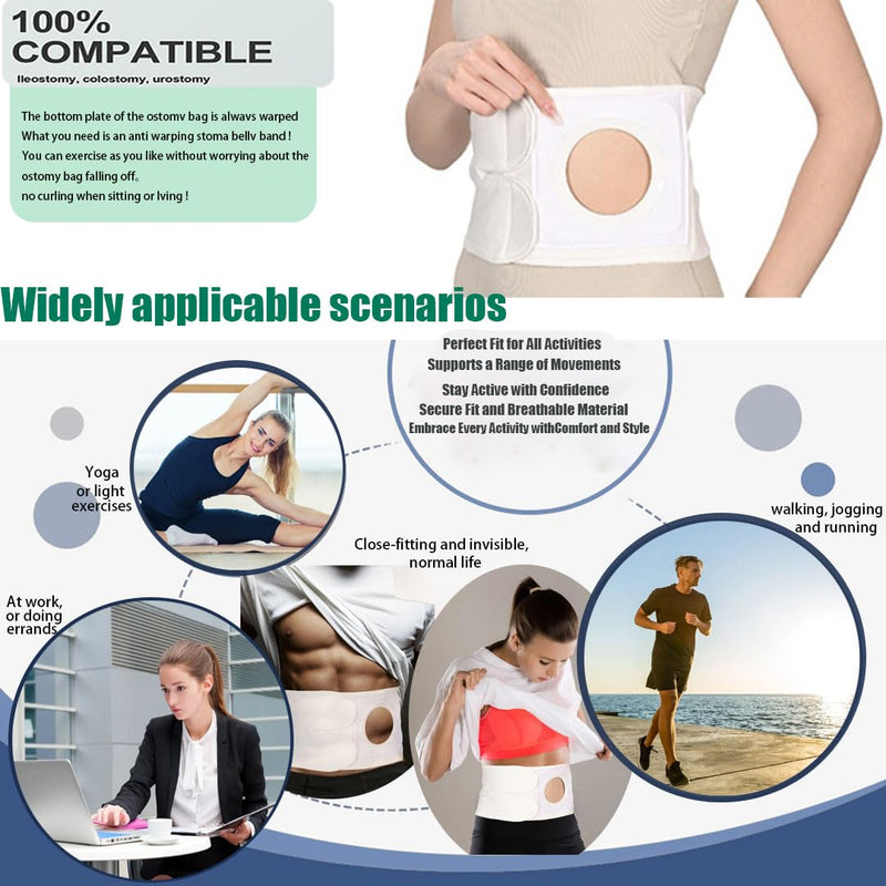 [Australia] - Ostomy Support BeltÔºåAdjustable Prevent Parastomal Hernia Support Belt For Men Women,Colostomy Ileostomy Postoperative Abdominal(White, L (37.4-43.3in)) L (37.4-43.3in) White 