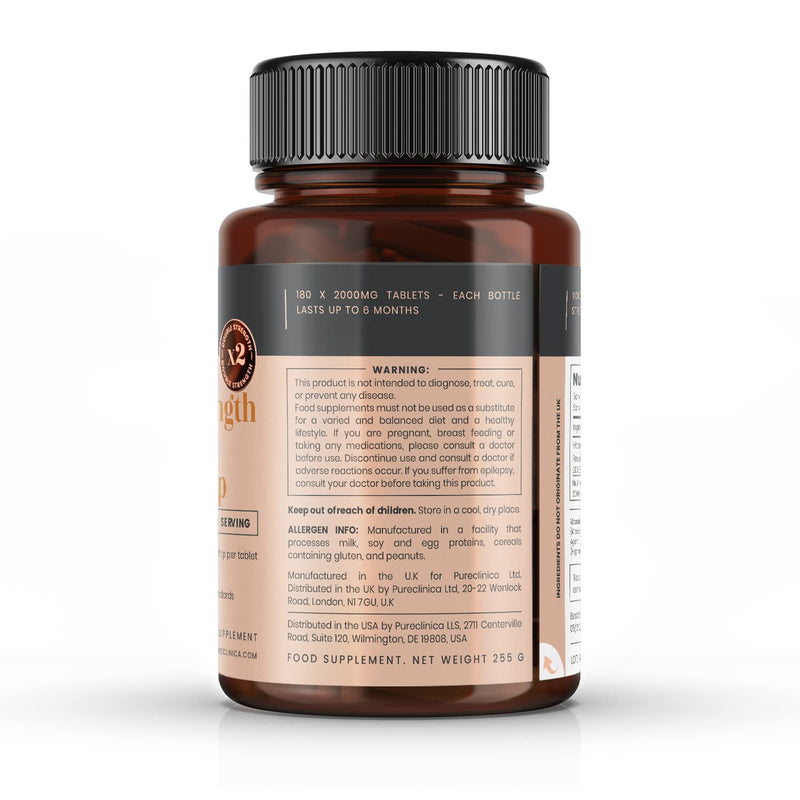 Vitamin C with Rosehip - 2000mg (1000mg VIT C & 1000mg Rosehip Extract) x 180 Tablets - 6 Months Supply 180 count (Pack of 1)