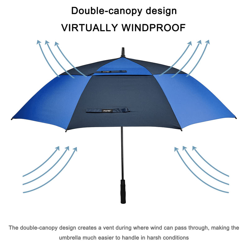 G4Free UPF 50+ UV Protection Sun Umbrella Double Layer and 62 Inch Automatic Open Golf Umbrella Extra Large Bundle