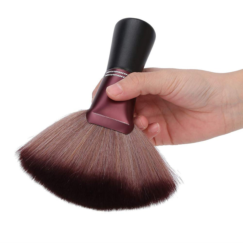 [Australia] - Fan Shape Hairdresser Neck Brush, Neck Duster Brush Soft Barber Hair Cutting Brush Hair Sweep Brush, Hair Clippings Remove Brush Flat Base[#1] 
