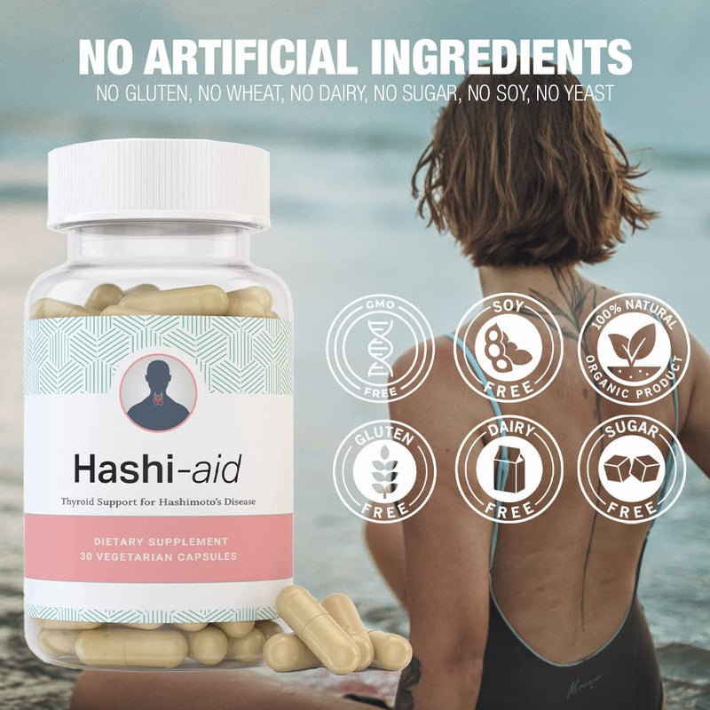 [Australia] - HashiAid - Low Thyroid supplement - Hashimoto's Disease support - Hypothyroidism - Fight Fatigue, Balance Hormones, Promote Focused Energy - Turmeric, Iodine, Zinc, Selenium and more 1 