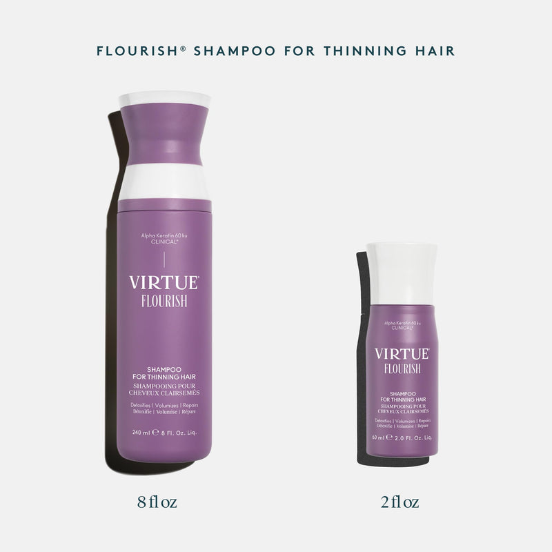 VIRTUE Flourish Sulfate Free Shampoo for Thinning Hair, Volumizing Hair Growth Product, Detoxifies and Repairs, Color Safe 8 Fl Oz (Pack of 1)