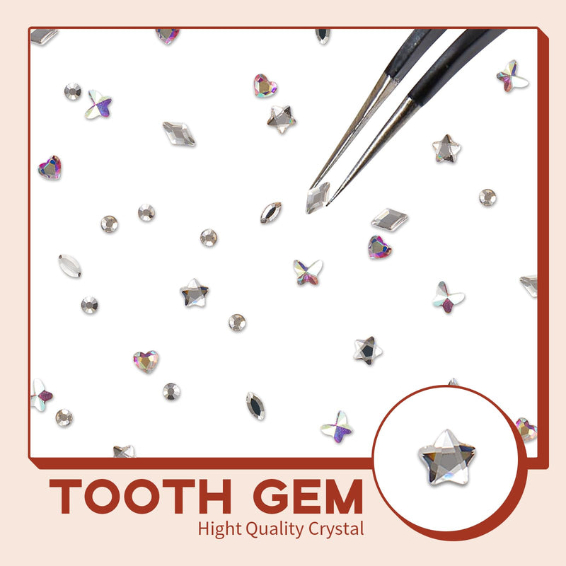 Nelikoo Tooth Gem Kit，Fashionable DIY Smile Jewelry Crystals Tooth Gems Kit for Teeth for Fashion & Parties