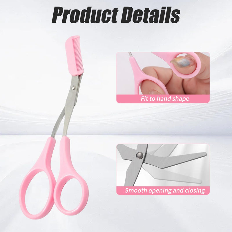 [Australia] - Pack of 3 eyebrow scissors for women, women's trimmer, children, men, girls, comb, razor set, hair trimmer with comb, women's series eyebrow hair trimmer attachments, for trimming eyebrows 
