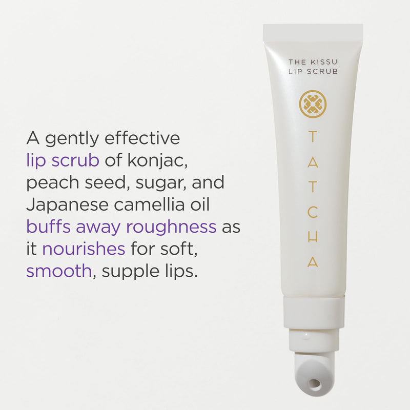 [Australia] - Tatcha Kissu Lip Scrub, Moisturizing Lip Exfoliant with Peach Seed Scrub for Polish, Smooth Lips 