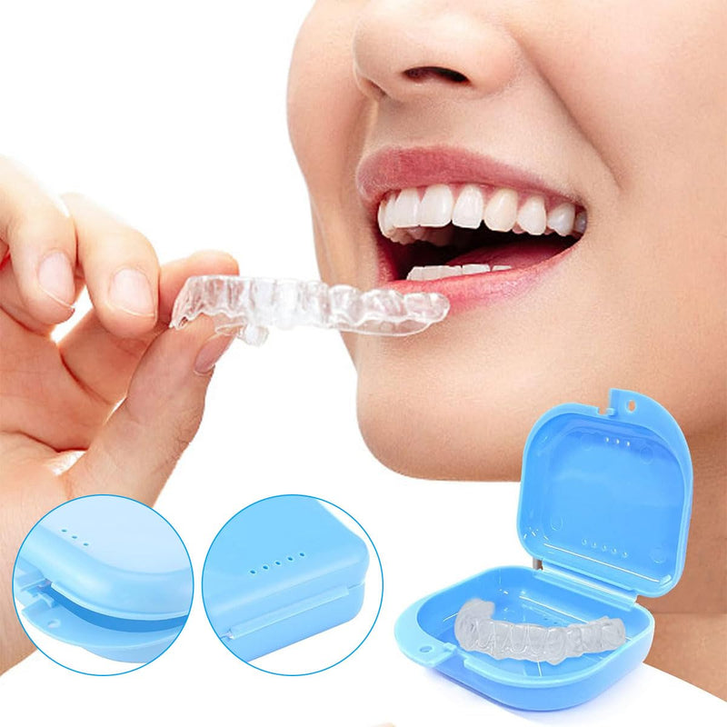[Australia] - 4 x mouth guard box, braces box, glitter braces box, children's funny braces box, braces box for loose braces, modern denture box, denture box, interdental brush 