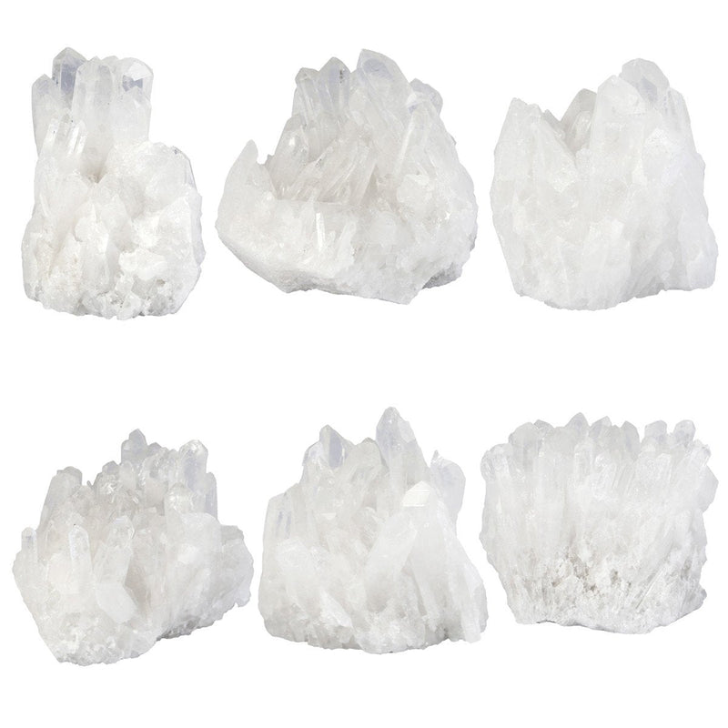 Bundle - 2 Items: Natural Raw Amber Calcite Crystal Cluster Geode Stone & Natural Clear Quartz Crystal Cluster Mineral Geode Druzy Specimen for Crystal Healing Home Decor