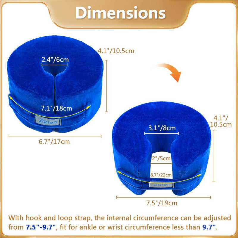 Zelen Foot Elevation Pillow Heel Ankle Elevator Wedge Foot Support Pillow Medical Ankle Cushion Feet Leg Rest for Bed Sore Pressure Ulcer Sleeping Elevated Foam Surgery Recovery (Blue, 1 PCS) 1 Count (Pack of 1)