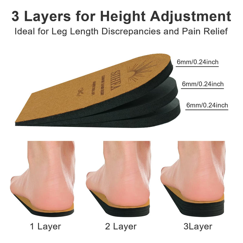 [Australia] - Adjustable Heel Lifts for Shoes, 1/4'' Height Increase Insoles for Achilles Tendonitis, Heel Pain, Leg Length Discrepancy, Plantar Fasciitis, Shoe Lifts (Medium (Pack of 2), Brown) Medium (Pack of 2) 