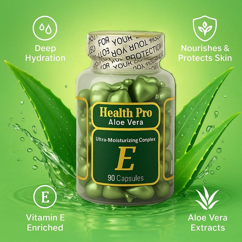 Nu-Health Aloe Vera Vitamin E Skin Oil Capsules, 90 Capsules for Face