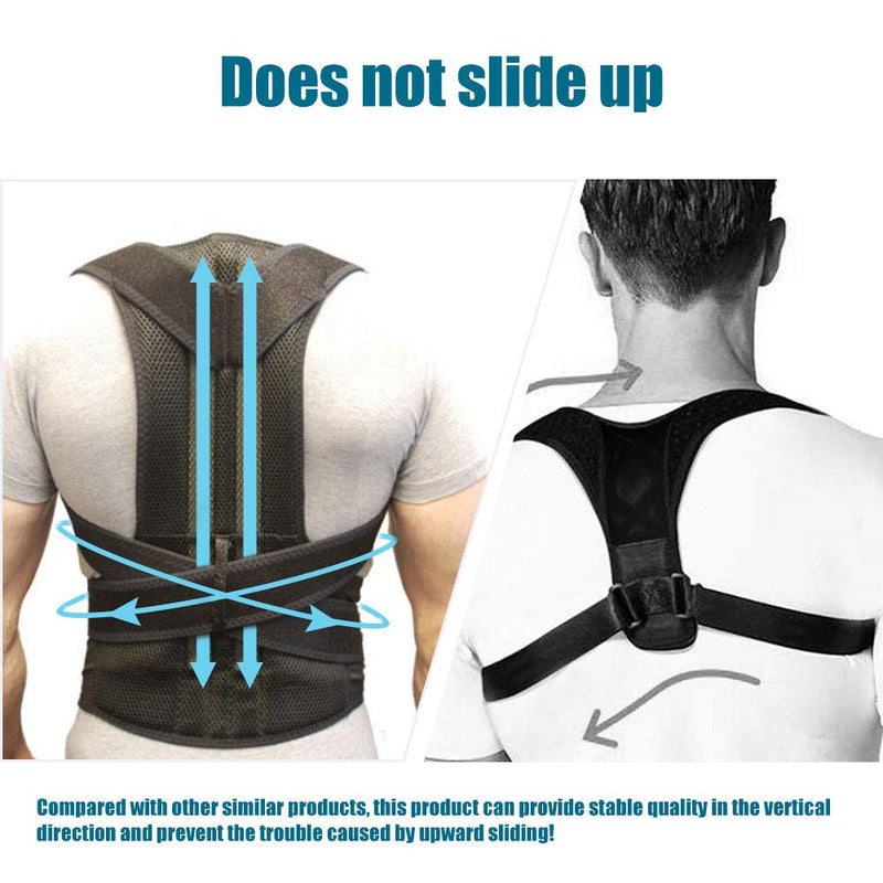Posture Corrector for Men and Women Adjustable Posture Brace Provides Lumbar & Back Support Shoulder and Clavicle Lower and Upper Back Kyphosis Posture Device.Corrects Slouching & Bad Posture (M) Medium