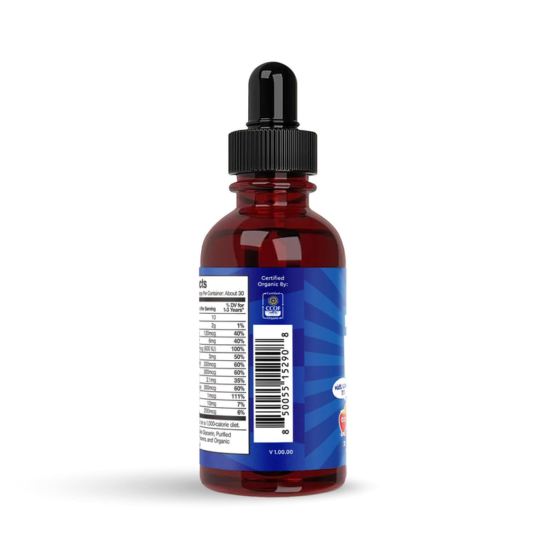 Feel Great Vitamins Organic Multivitamin Liquid Drops for Toddlers & Kids | Daily Essential Nutrients for Healthy Growth | No Iron, Sugar-Free | USDA Organic, Vegan, Non-GMO, Gluten-Free | 2 Fl Oz