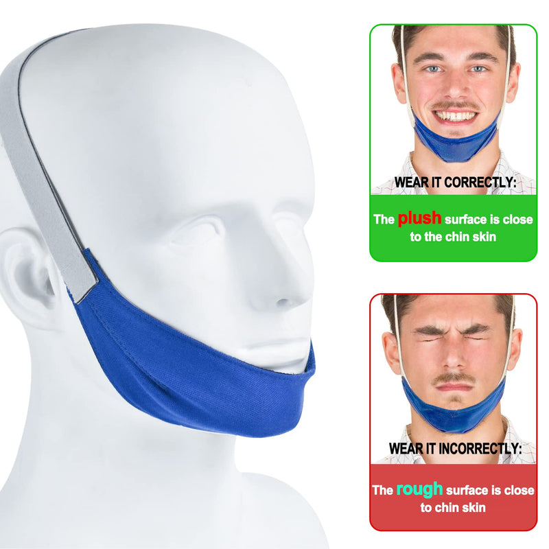 [Australia] - 2PCS CPAP Chin Straps for Anti Snoring Solution, Chin Strap for Reducing Snoring to Men, Chin Straps Effective Relieve Snoring, Comfortable and Adjustable Sleeep Chin Strap for Mouth Breathers 