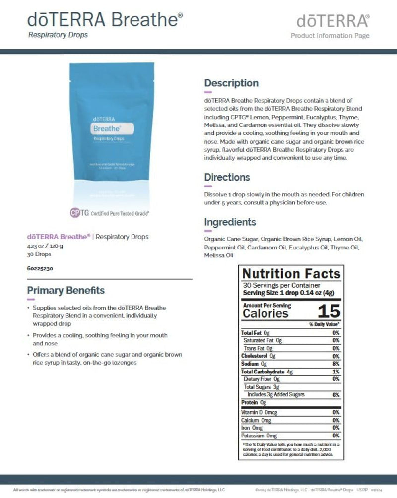 doTERRA Breathe Respiratory Drops 30 Count (2 Pack) 30 Count (Pack of 2)