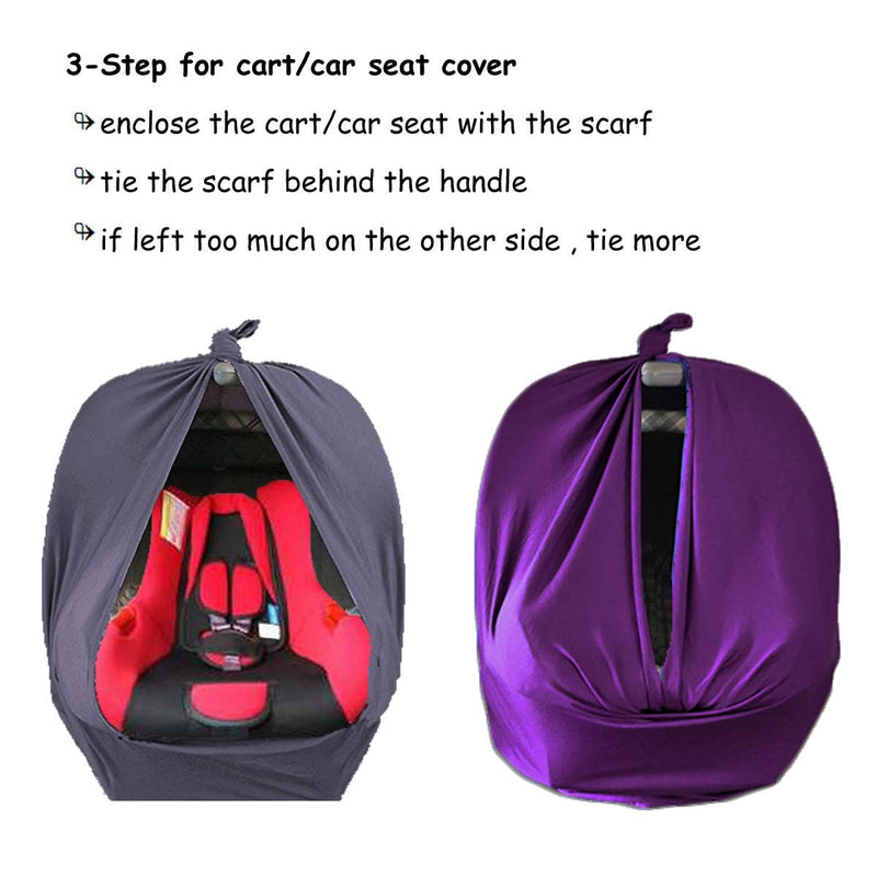 [Australia] - 2 Pack Nursing Cover Breastfeeding Cover Breast Feeding Cover ups Infinity Scarf, Lightweight Soft Breathable Cover Dark Gray Purple 
