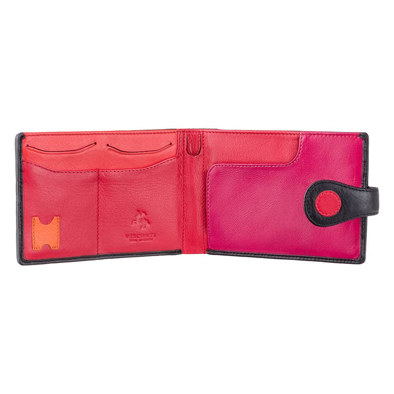 Visconti Genuine Leather P5 Polka Secure RFID Blocking Passport Travel Wallet (Very Berry) Very Berry
