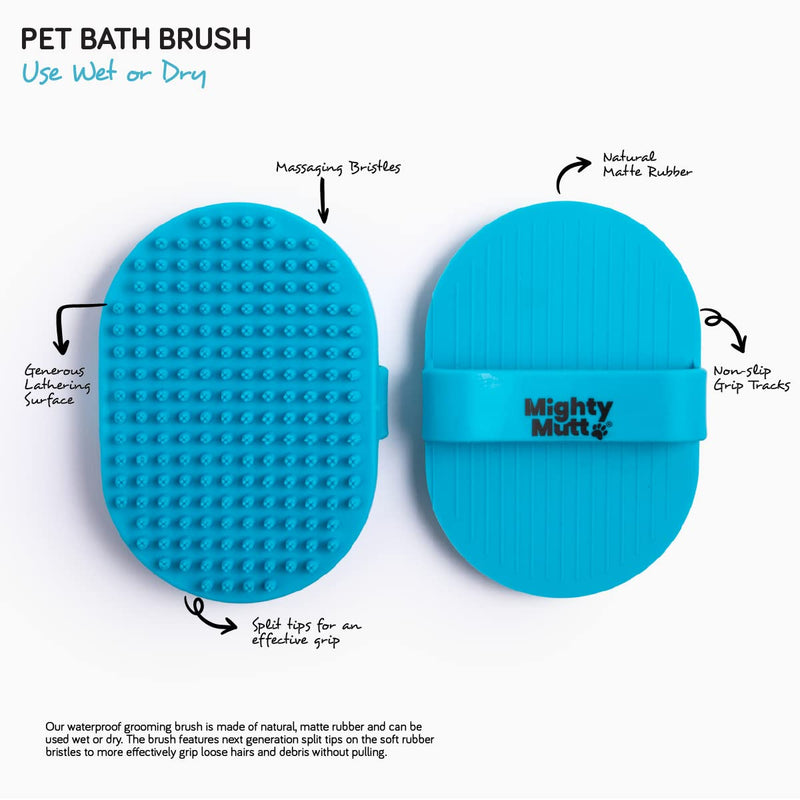 Mighty Mutt Waterless Dry Shampoo for Dogs + Detangling Rubber Brush | Hypoallergenic, de-Shedding and de-tangling | 2 Pack Bundle - PawsPlanet Australia