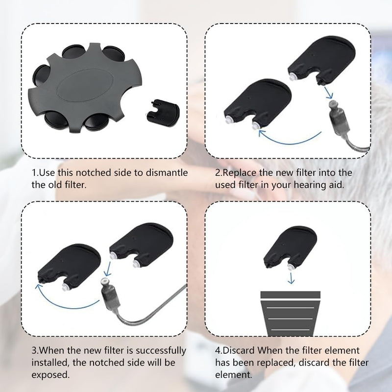 LEBKFT 24 Pcs Wax Filters Replacement for Oticon ProWax MiniFit, Hearing Aid Wax Guards & Filters Compatible with Oticon Hearing Aid Accessories & Supplies