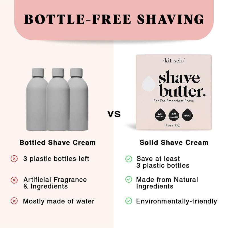 [Australia] - Kitsch Shaving Soap for Women - Hydrating Shave Butter & Shave Soap Bar - Nourishing Bar Soap for Smooth, Irritation-Free Shave ‚Äì Paraben, Silicone & Sulfate-Free - Vegan, Made in USA - 4 oz Shave Butter Bar 