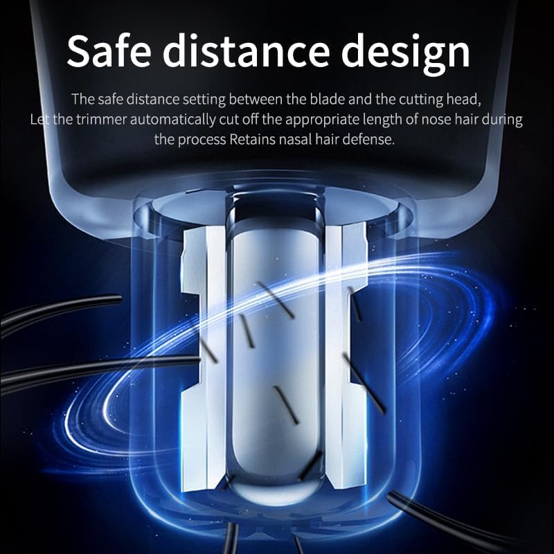 Nose Hair Trimmer for Men Women, Painless USB Rechargeable Nose Trimmer for Men, Eyebrow & Facial Hair Trimmer Dual Edge Blades for Smoother Cutting with IPX7 Waterproof 7.13"*3.46"*1.06" Black