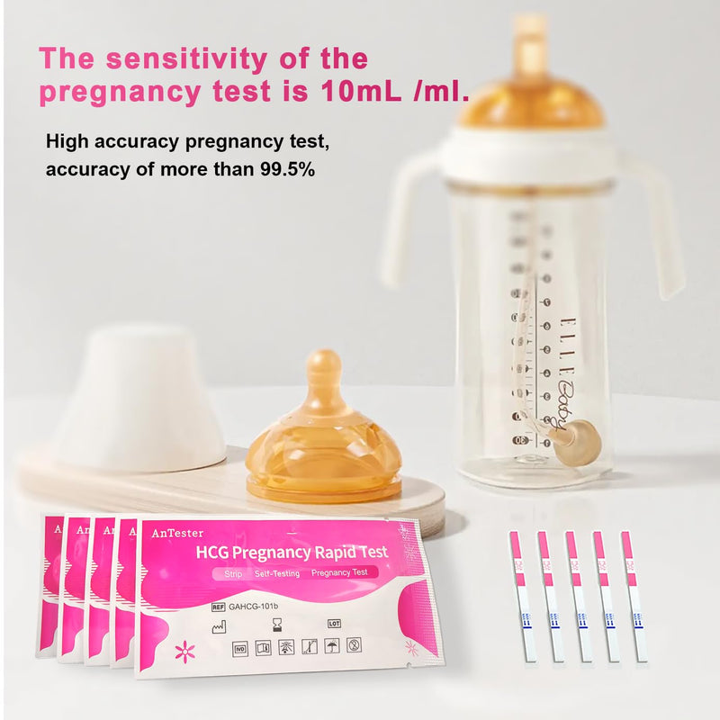 20x Pregnancy Test Strips Kit with Urine Cups hCG Test Strips - Early Detection Home Rapid Prenancy Tests Kit 10mIU/mL