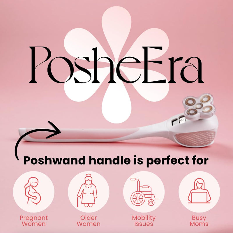 [Australia] - Self-Care Shave Kit | Friction-Fit Handle for Easy Reach & Comfort | 3 & 5 Petal Shave Heads | USB Charging | Smooth 