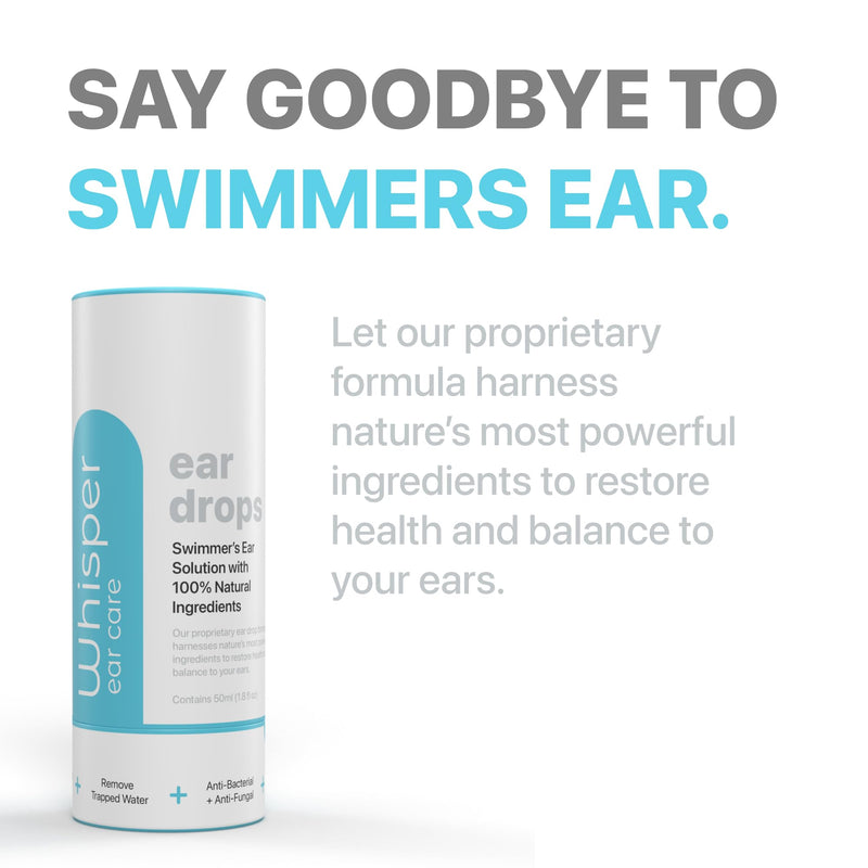 [Australia] - Whisper Ear Drops | USA | All Natural Swimmers Ear Drops for Adults with Itchy Ears | Swimmer's Ear Drops Combat Swimmers Ear with Acetic Acid Ear Drops 