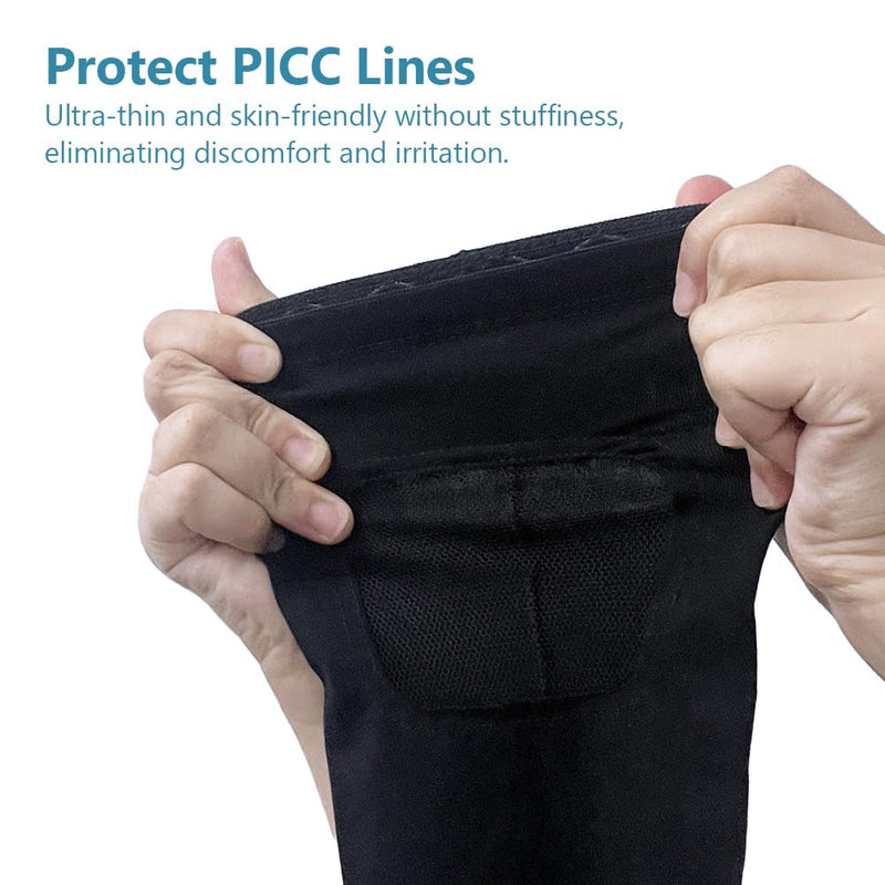 [Australia] - PICC Line Cover with mesh viewing window, breathable upper or forearm line sleeve, comfort cast protection (M) M 