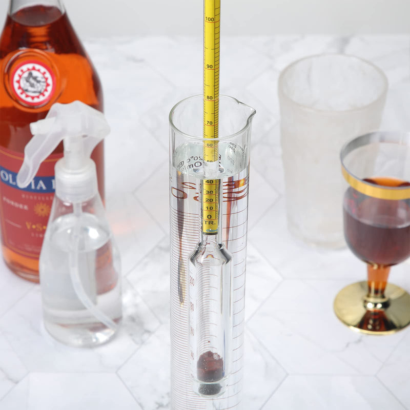 Weewooday 3 Pieces Hydrometer Alcohol High Accurate 0-200 Proof & Tralle Moonshine Alcoholmeter Proof Tester for Liquor Distilling