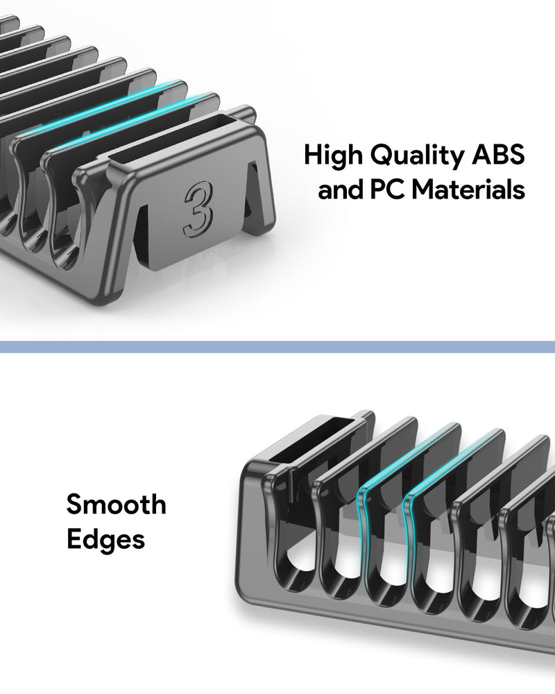 [Australia] - Attachments Intimate Skin Protection 3mm Body Comb with 1/2/3/5mm Protective Comb Set for O Blade QP2520 QP2530 QP2620 QP2630 QP6551, Electric Shaver Attachments Oblade Accessories, 8 Pieces 