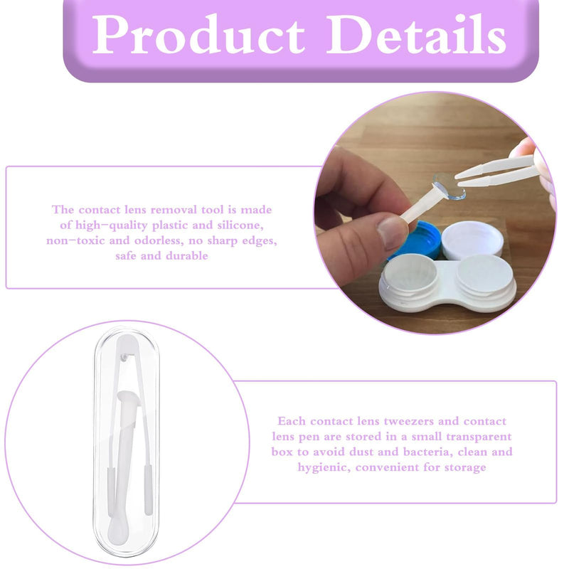 [Australia] - Pack of 6 contact lens insertion aids, contact lens tweezers, contact lens sucker, contact lens removal, contact lens remover, tweezers for contact lenses, contact lens aid for travel, household 