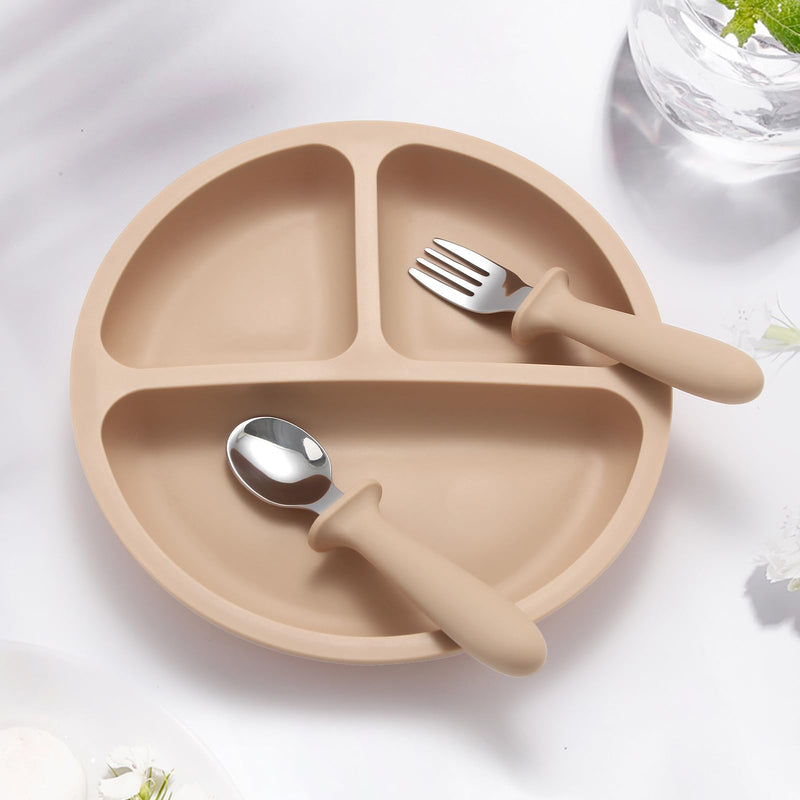[Australia] - Toddler Utensils, 6 Pack kids Silverware Set with Silicone Handle, 18/8 Stainless Steel Children Safe Forks and Spoons, Dishwasher Safe 