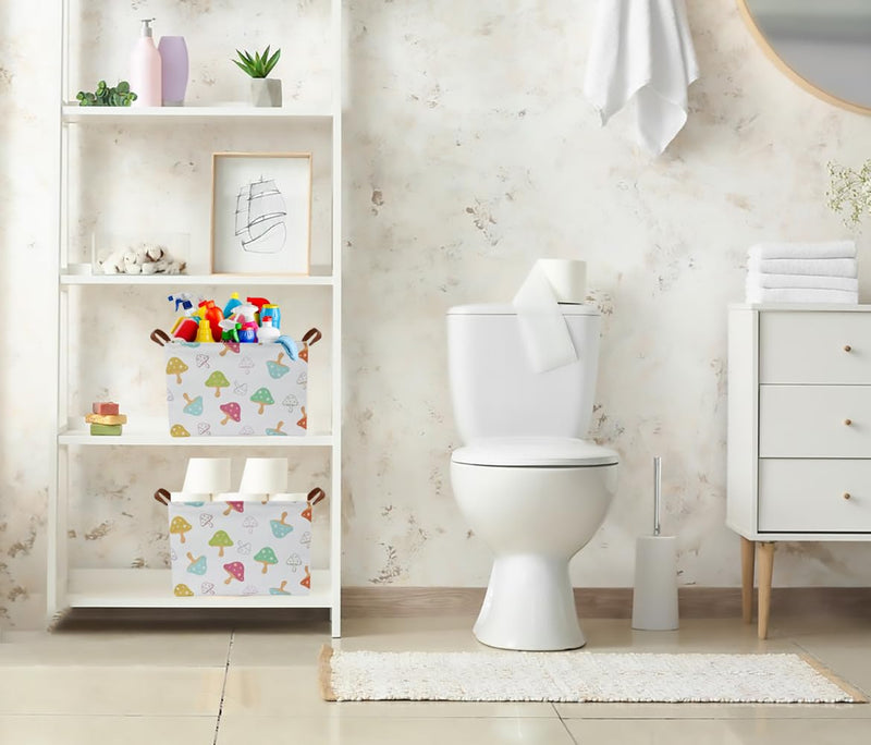 [Australia] - Rectangular Kids Toys Storage Basket,Waterproof Gift Basket,Room Decor,Toy Bins,Shelf Basket(Mushroom) Mushroom 