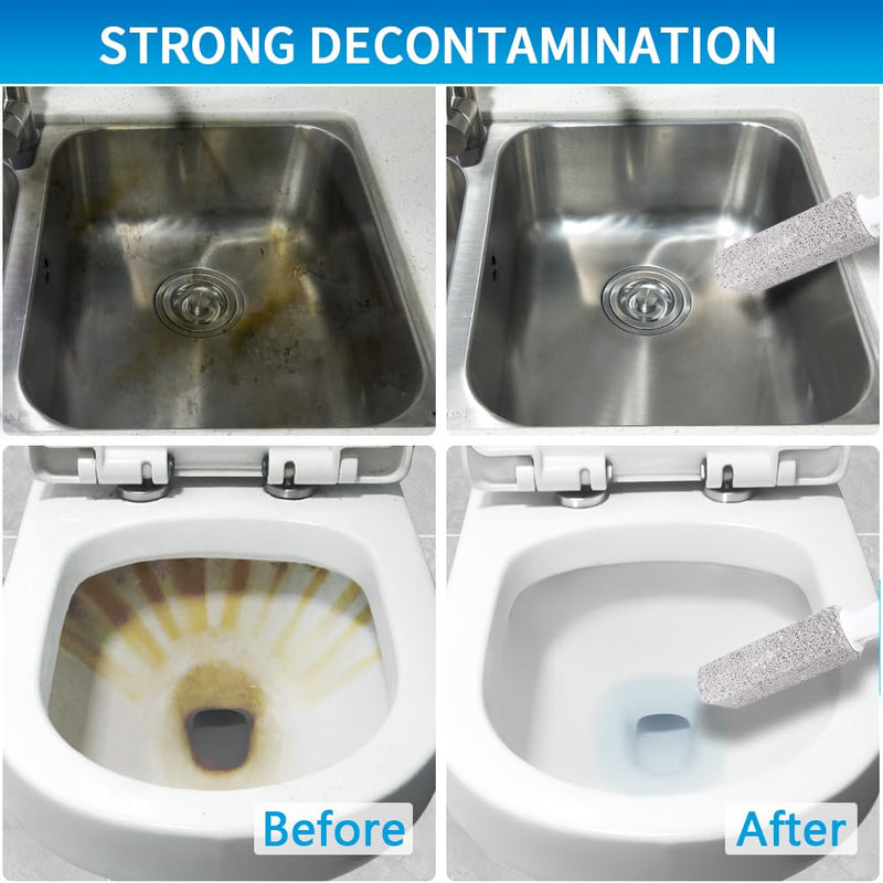 [Australia] - 4TH Pumice Stone for Toilet Bowl Cleaning,Scouring Stick with Handle,Powerfully Away Limescale Stain,Hard Water Ring, Calcium Buildup,Iron,Rust.Remover for Tile Bath-tub - 2 Pack Gray 