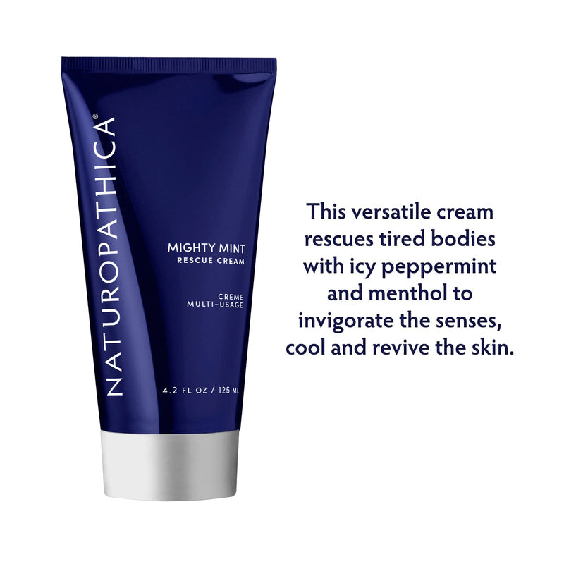 [Australia] - Naturopathica Mighty Mint Rescue Cream, Moisturizing Body Lotion with Peppermint & Menthol to Cool & Revive Skin, Soothing Relief for Sore Muscles, 4.2 fl oz 4.2 Fl Oz (Pack of 1) 