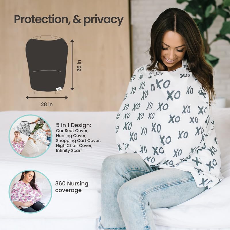 [Australia] - Copper Pearl Multi-Use Cover: Car Seat Covers, Nursing Cover, and Stroller Cover for Sun - Stretchy Fabric, All-Season Use, Stylish Designs, Easy Access for Moms - Wild 