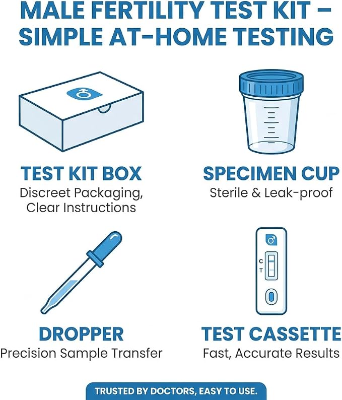 Male Fertility Home Test Kit for Men-Trak Plus Male Fertility Testing System- Easy to Read Results, Over 98% Accurate - Shows Normal or Low Sperm Count