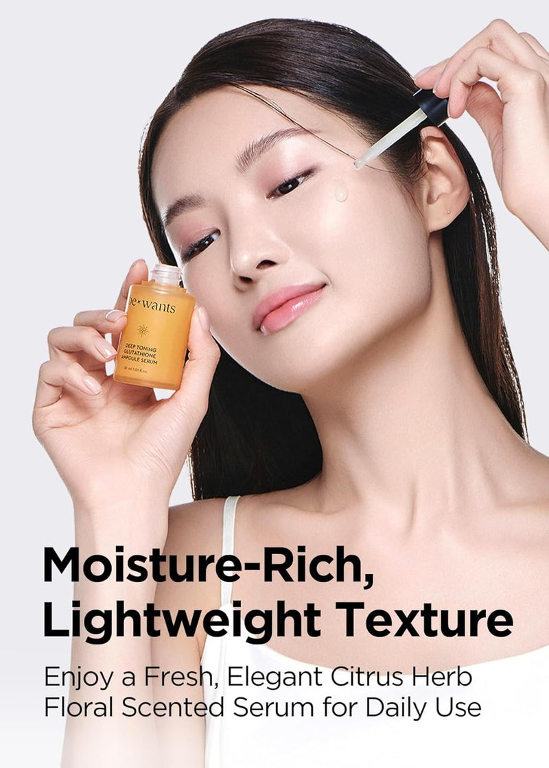 bewants Deep Toning Glutathione Ampoule Serum | Korean Skincare with Vitamin C & Calendula Extract Oil, 1.01 fl.oz + 0.33 fl.oz (2 Pack) Glutathione Serum 2 Pack