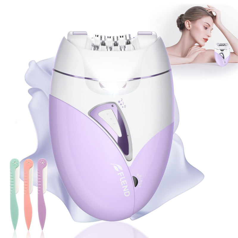 Epilators, 2-Speed Painless Smooth Glide Epilator for Women, Cordless Rechargeable Facial Hair Removal Epilator, Hair Removal Device for Women's Face Legs Bikini Area Arms Legs Light Purple