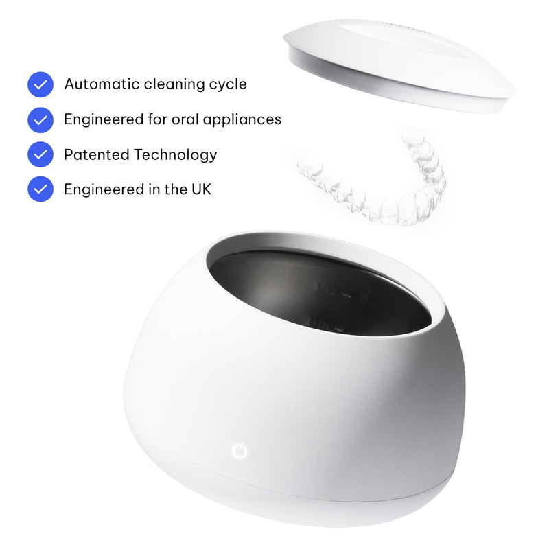 [Australia] - Zima Dental Pod: Ultrasonic Retainer Cleaner. The Original Retainer Cleaner Machine, Aligner Cleaner, Nightguard Cleaner, Mouthguard Cleaner, Denture Cleaner. Ultrasonic Cleaner For Oral Dental Care Arctic White 