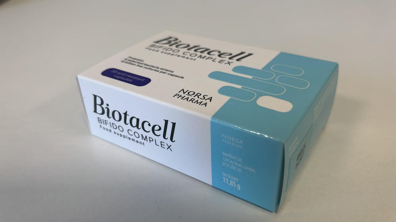 Biotacell Bifido Complex (30 Capsules) | 12 Billion CFU | 6 Bifidobacterium Strains with Acacia Fibre | Bloating & Digestive Support Probiotics for Women & Men | Prebiotics Gut Health Supplements