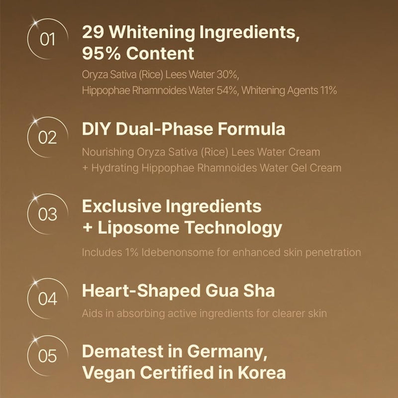 Elishacoy | MIIN SILOK Radiance Dual Cream, 2 in 1 Brightening & Firming Cream with Rice Lees & Vitamins, Custom Blend Texture, Improves Skin Tone, Elasticity & Dark Spots, 60g (2.11 oz)
