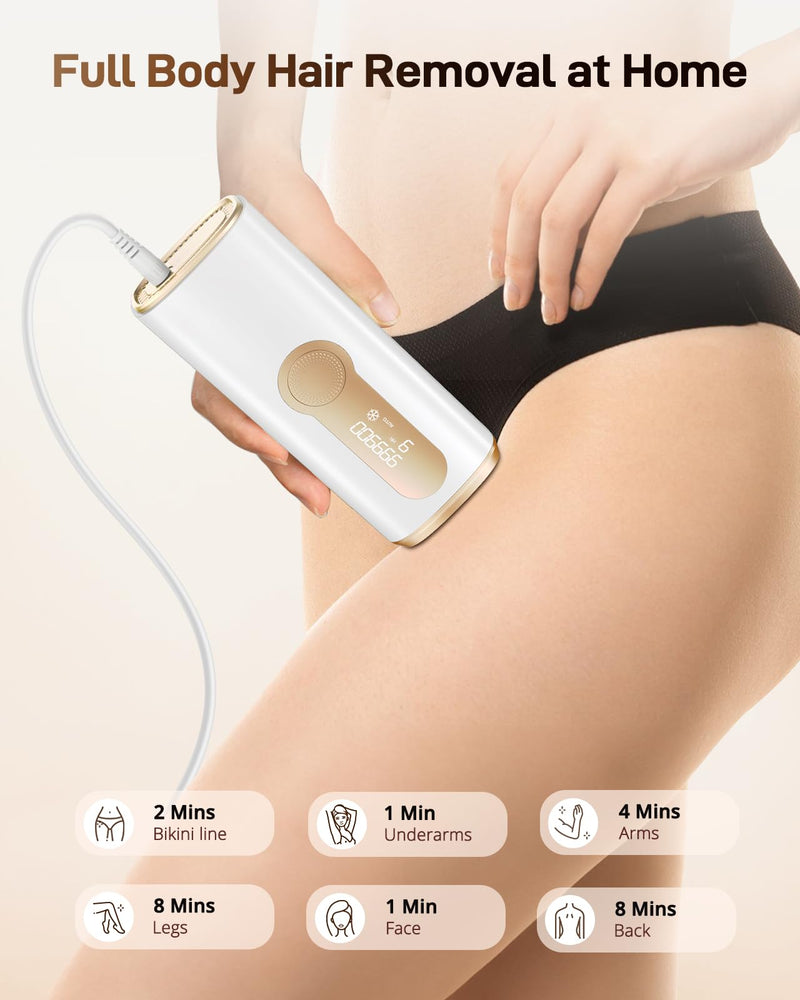 [Australia] - IPL Laser Hair Removal for Women and Men, Ice-Cooling Laser Hair Removal Device Safe at-Home Epilators for Face Armpits Arms Bikini Line Legs Whole Body KA10 