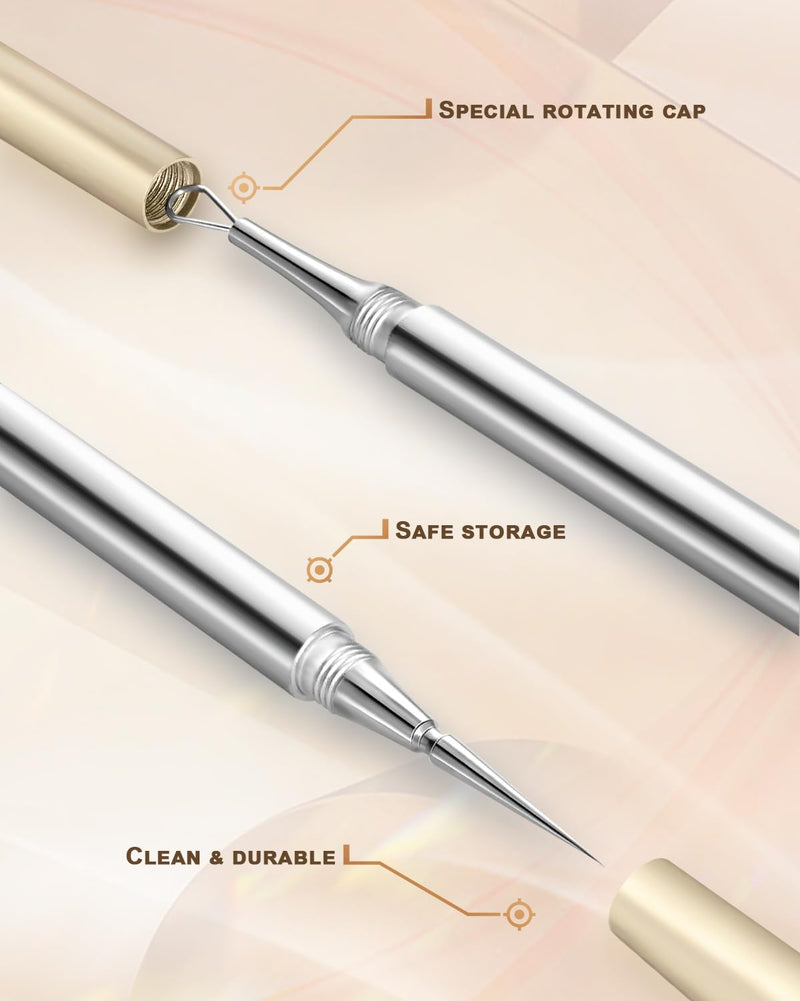 [Australia] - SGNEKOO Professional Facial Milia Removal Tool and Whitehead Extractor,Titanium Alloy Double Ended Needle and Steel Tweezers Kit,Blackhead,Blemish,Zit and Pimple Acne Remover Popper (Titanium Gold) Titanium Gold 