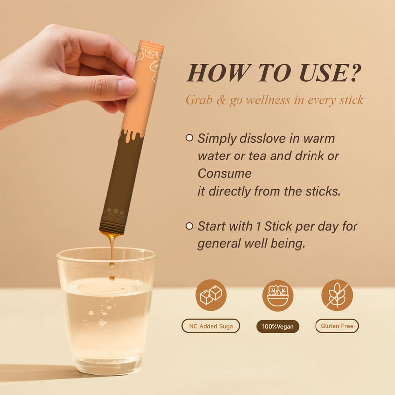 Shilajit Honey Sticks for Men | 100% Pure Himalayan Shilajit Resin with Fulvic Acid | 85+ Trace Minerals for Energy and Immunity Boosting | 30 Sticks (Honey Sticks)