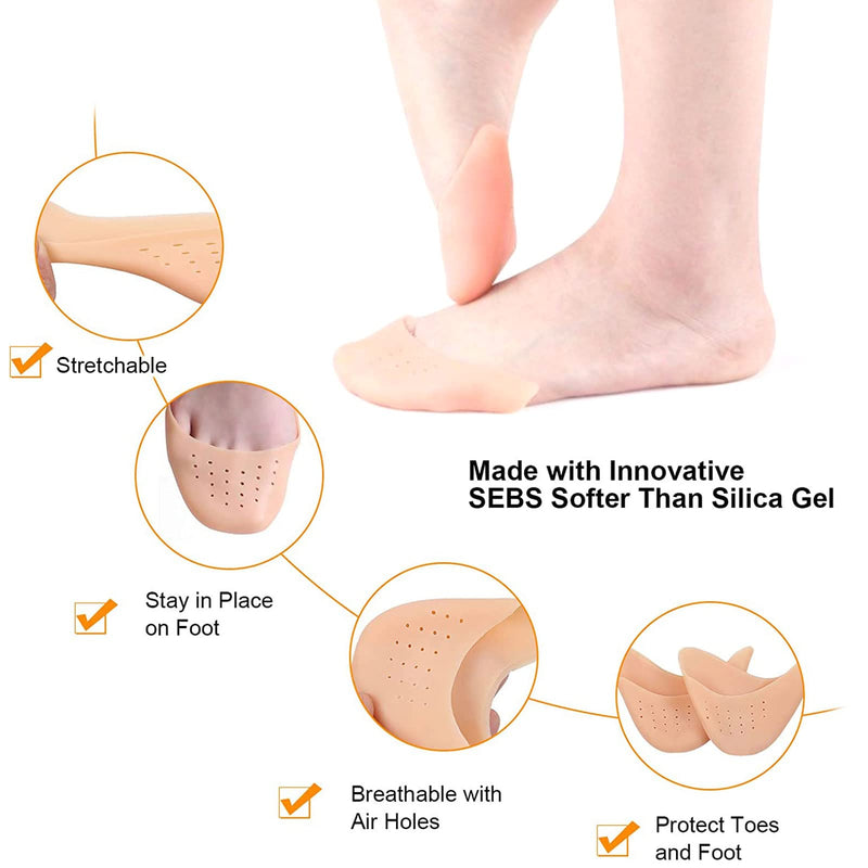 [Australia] - MIVAIUN 4 pairs of toe protection silicone soft gel toe caps toe protectors, gel protectors toe caps, toe protection ballet, pointe shoes silicone gel pads, for ballet pointe shoes ballet shoes 