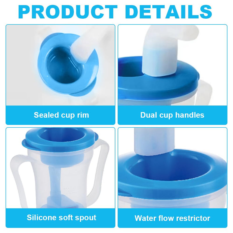 Dysphagia Cups for Adults, Medical Grade Dysphagia Regulating Drinking Cup&Non-Spill Beakers for Elderly with 5cc/10cc Flow Control, Safe for Stroke,Non Spill Cups for Elderly,Limited Mobility B