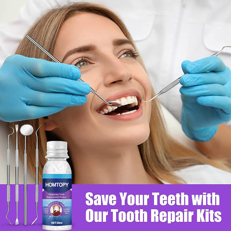 [Australia] - Tooth Provisional Teeth Kit, DIY Heat Fit Beads for Replacing Missing & Broken Teeth, Provisional Restoration & Denture Replacement White 1 Fl Oz (Pack of 1) 
