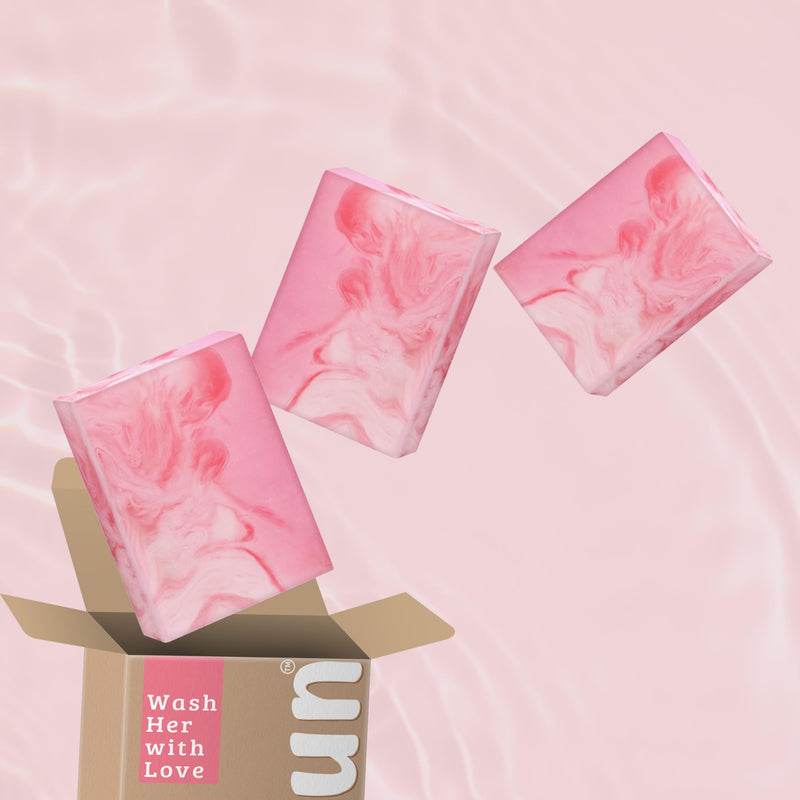[Australia] - Muun Yoni Soap Bar - Pack 3 Ph Balance Probiotics & Natural Ingredients - Gentle Cleansing Formula Eliminates Odor Vaginal Health - Feminine Wash - Moisturizing Intimate (Rose) Rose 